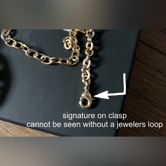 CHANEL-AUTHENTIC (PRELOVED) Gold Plated & Strass CC Pendant and Chain - Picture 6 of 16